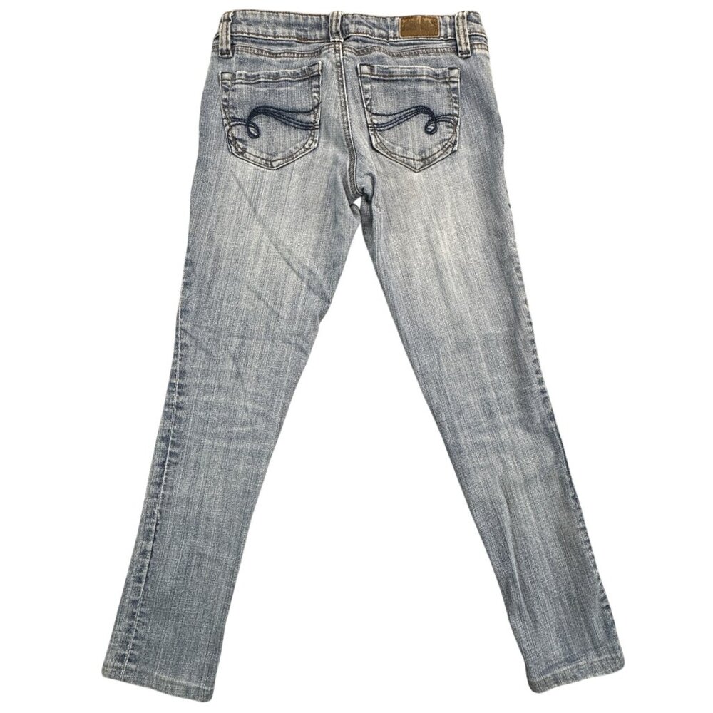 Dollhouse Womens 28x27 Blue Denim Jeans Skinny Leg Low Rise Y2K Stretch No Tags